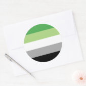 Aromantic Pride Stripes Ronde Sticker (Envelop)