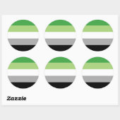 Aromantic Pride Stripes Ronde Sticker (Vel)