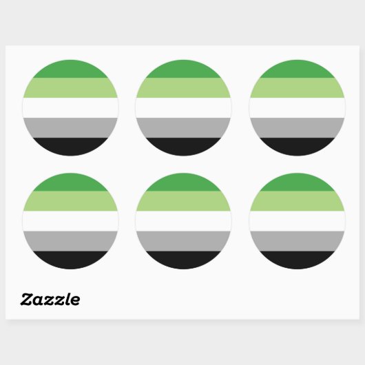 Aromantic Pride Stripes Ronde Sticker (Vel)