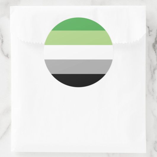 Aromantic Pride Stripes Ronde Sticker (Tas)