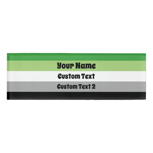 Aromantic Pride vlag Naambadge (Voorkant)