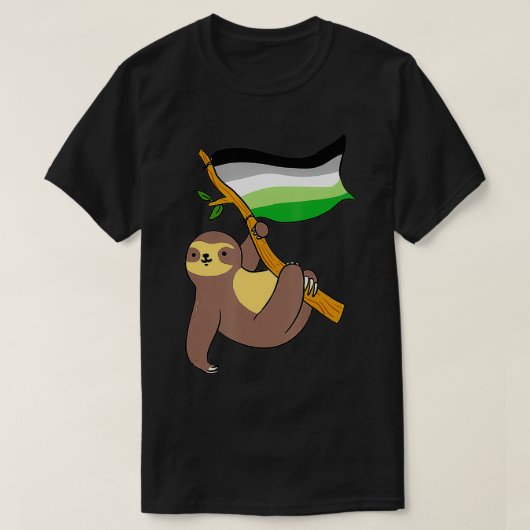 Aromantic Sloth Aromantic Pride T-shirt (Design voorkant)