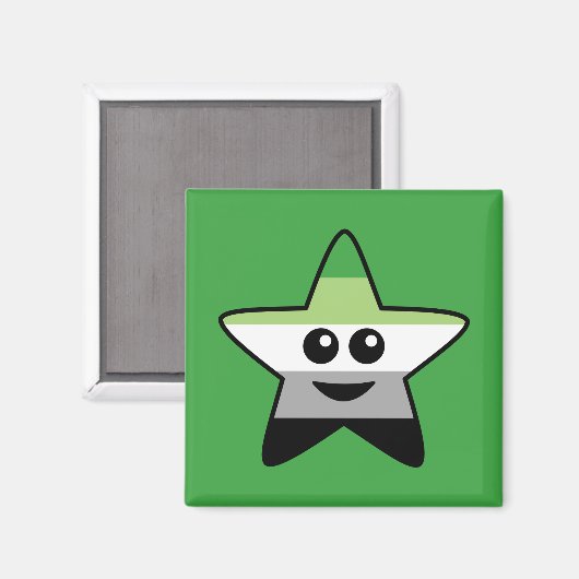 Aromantic Star Square Magnet (Voorkant / Achterkant)