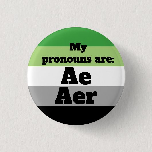 Aromantisch/Aro Ae/Aer Pronouns Ronde Button 3,2 Cm (Voorkant)