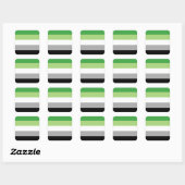 Aromantische / Aro Pride Vlag Vierkante Sticker (Vel)