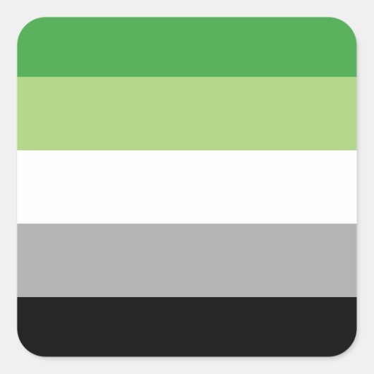 Aromantische / Aro Pride Vlag Vierkante Sticker (Voorkant)