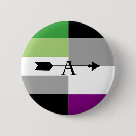 Aromantische aseksuele Aro Ace Pin Ronde Button 5,7 Cm