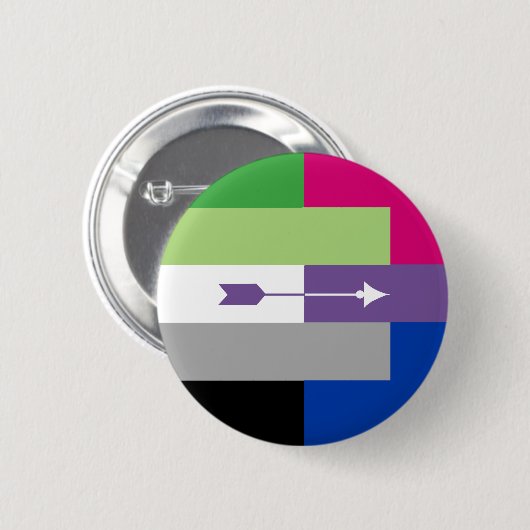 Aromantische Bisexual Pin Ronde Button 5,7 Cm (Voorkant /achterkant)