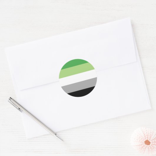 Aromantische Pride Circle Sticker (Envelop)