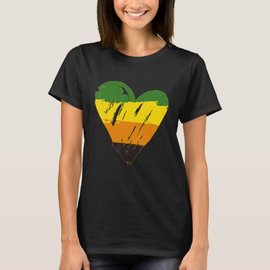 Aromantische Pride Hart Vlag T-shirt (Voorkant)