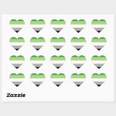 Aromantische Pride Strepen Hart Sticker (Vel)