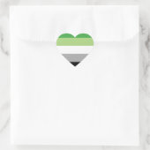 Aromantische Pride Strepen Hart Sticker (Tas)