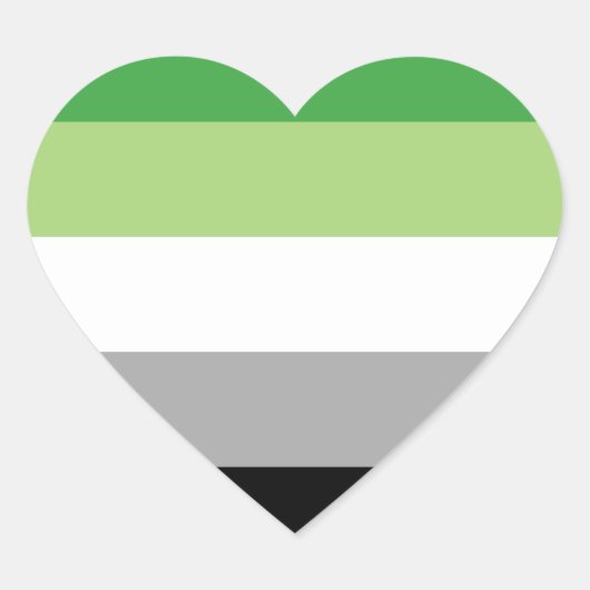 Aromantische Pride Strepen Hart Sticker (Voorkant)