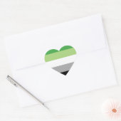 Aromantische Pride Strepen Hart Sticker (Envelop)