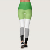 Aromantische Pride Strepen Leggings (Achterkant)