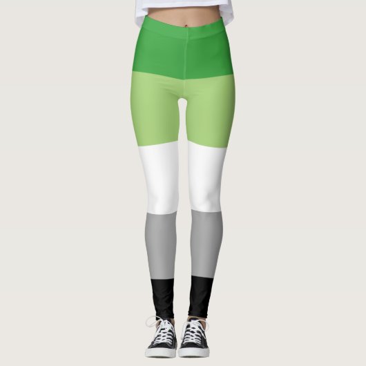 Aromantische Pride Strepen Leggings (Voorkant)