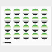 Aromantische Pride Strepen Ronde Sticker (Vel)
