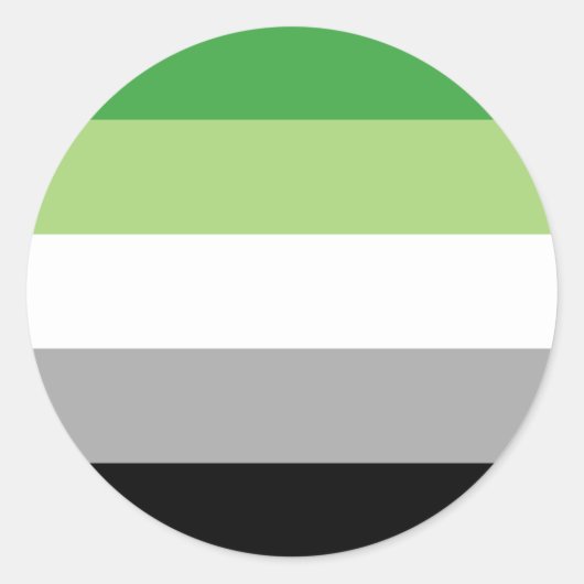 Aromantische Pride Strepen Ronde Sticker (Voorkant)