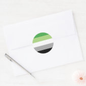 Aromantische Pride Strepen Ronde Sticker (Envelop)