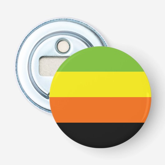 Aromantische Pride-vlag Button Flesopener (Voorkant)