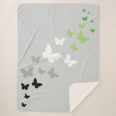 Aromantische Pride Vlinder Trail Sherpa Deken (Voorkant)