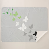 Aromantische Pride Vlinder Trail Sherpa Deken (Voorkant (horizontaal))