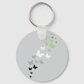 Aromantische Pride Vlinder Trail  Sleutelhanger (Voorkant)
