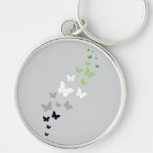 Aromantische Pride Vlinder Trail Sleutelhanger (Voorkant)