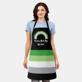 Aromantische pridevlag en regenboog met tekst schort (Gedragen)