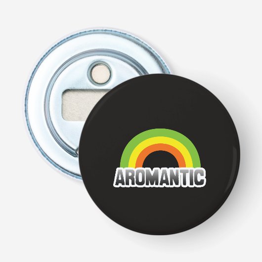 Aromantische trots button flesopener (Voorkant)