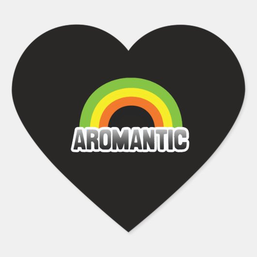 Aromantische trots hart sticker (Voorkant)