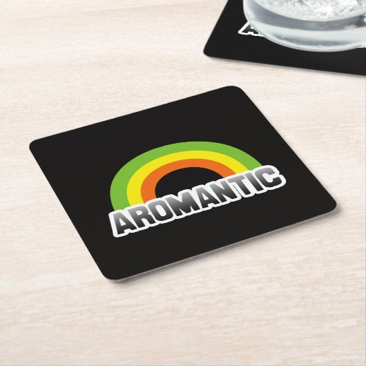 Aromantische trots kartonnen onderzetters (Schuin)
