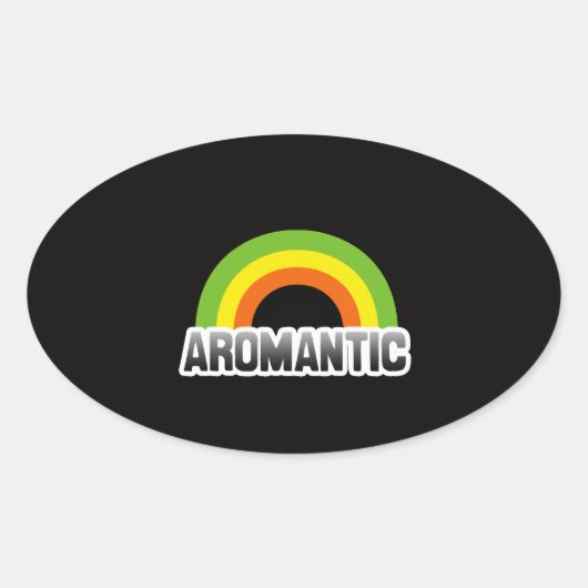 Aromantische trots ovale sticker (Voorkant)