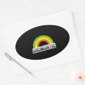 Aromantische trots ovale sticker (Envelop)
