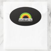 Aromantische trots ovale sticker (Tas)