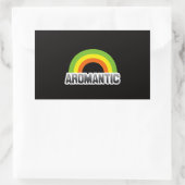 Aromantische trots rechthoekige sticker (Tas)