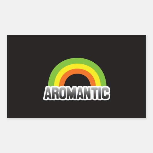 Aromantische trots rechthoekige sticker (Voorkant)