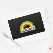 Aromantische trots rechthoekige sticker (Envelop)