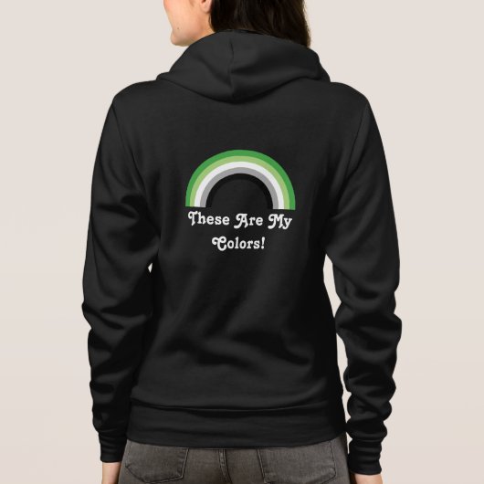 Aromantische trots regenboog hoodie (Achterkant)