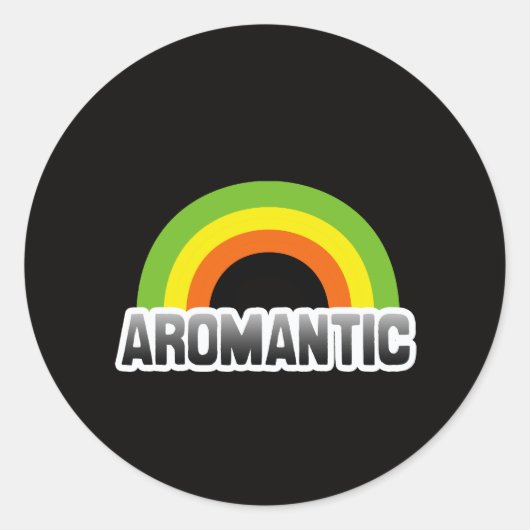 Aromantische trots ronde sticker (Voorkant)