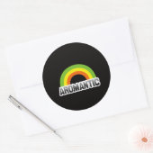 Aromantische trots ronde sticker (Envelop)