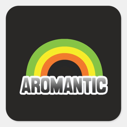 Aromantische trots vierkante sticker (Voorkant)