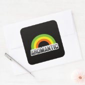 Aromantische trots vierkante sticker (Envelop)