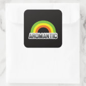 Aromantische trots vierkante sticker (Tas)