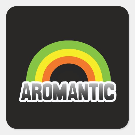 Aromantische trots vierkante sticker (Voorkant)