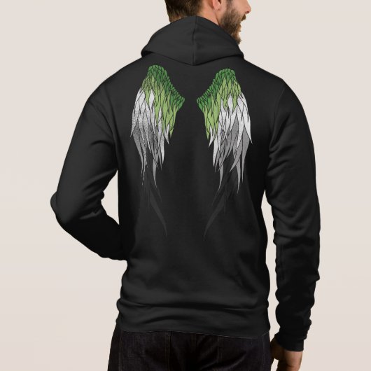 Aromantische Vlag - Halo - Vleugels Hoodie (Achterkant)