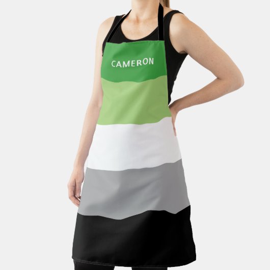 Aromantische vlag monogram schort (Insitu)