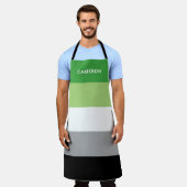 Aromantische vlag monogram schort (Gedragen)