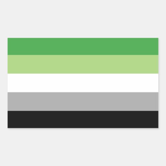 Aromantische vlag rechthoekige sticker (Voorkant)