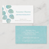 Aromatherapeut Waterverf Eucalyptus Leaves Visitekaartje (Voorkant / Achterkant)